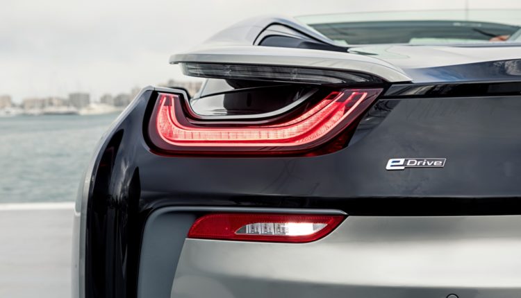 The Plug-In Hybrid Drive System of the BMW i8 Roadster-rear shot
