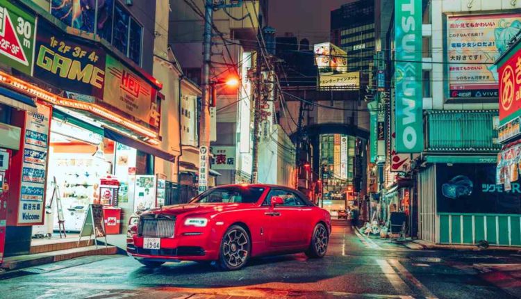 Japanese, British and Singaporean Photographers Capture Rolls-Royce Black Badge Motor Cars Against the Brooding Night-Time Cityscape of Tokyo