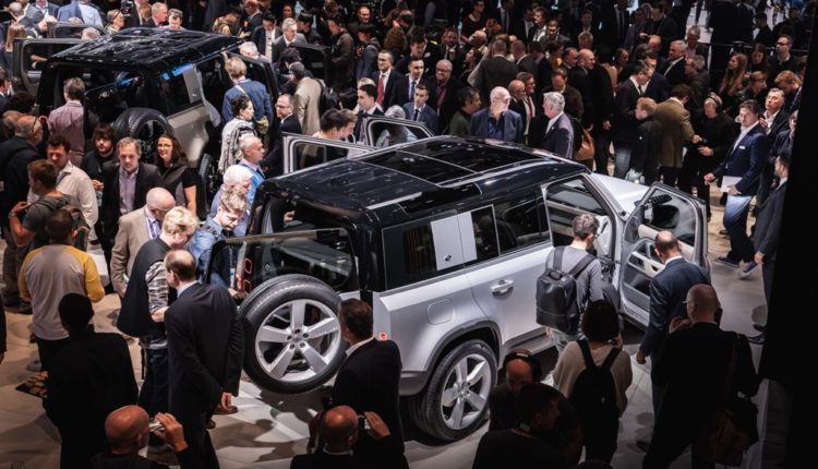 The new Land Rover Defender on display at Frankfurt Motor Show