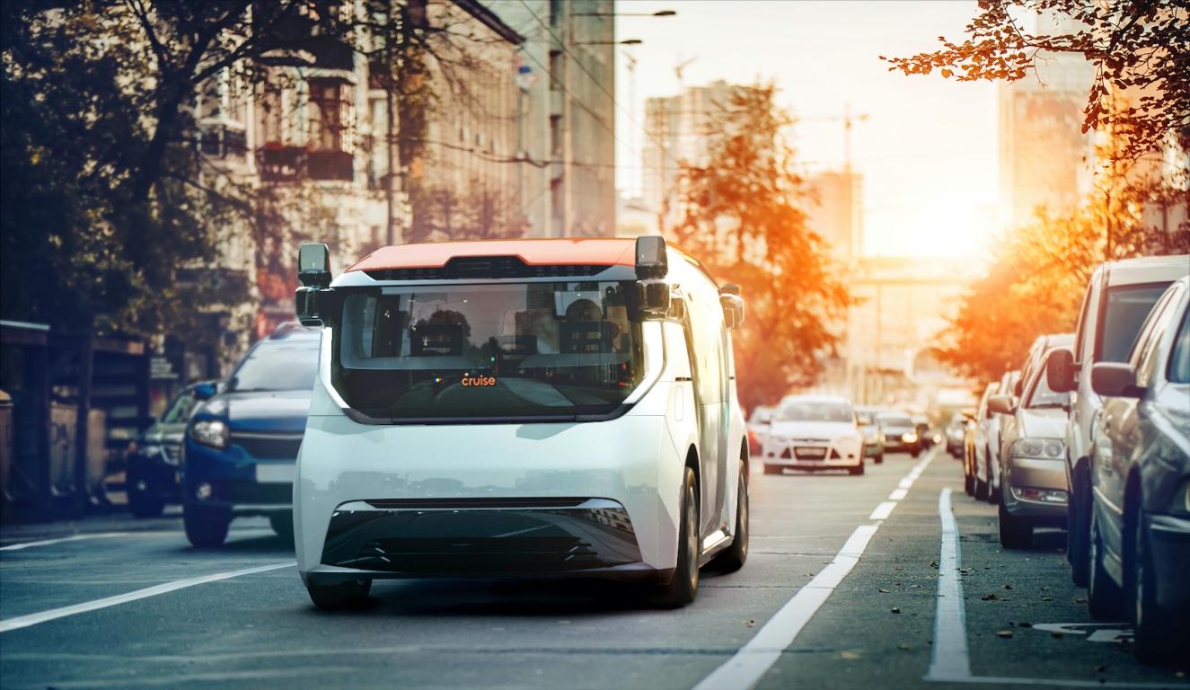 GM's Cruise Reveals Its Driverless Shuttle, Meant to Be Shared by Riders in a Ride-Hail Service