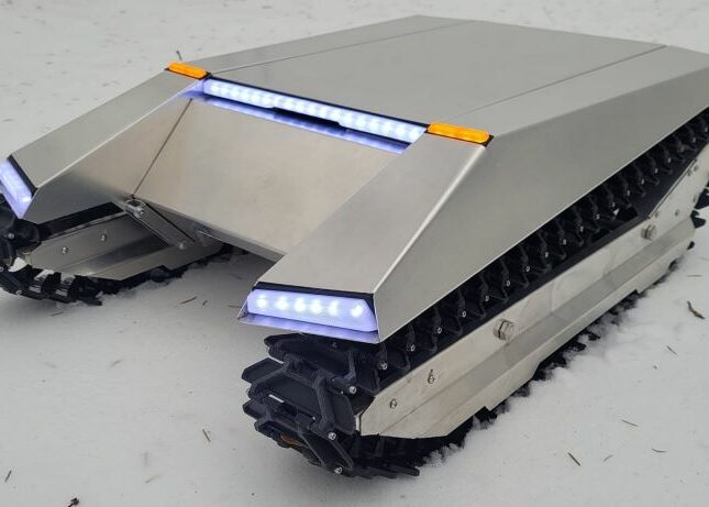 CyberKAT: A Cybertruck-Inspired Remote Controlled Snowcat That’ll Soon Come With A Snowblower