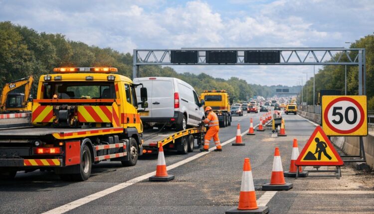 Understanding the Free Recovery Sign During Motorway Roadworks